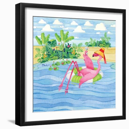 Martini Float Flamingo-Paul Brent-Framed Art Print