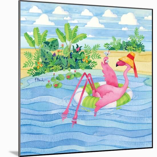 Martini Float Flamingo-Paul Brent-Mounted Art Print