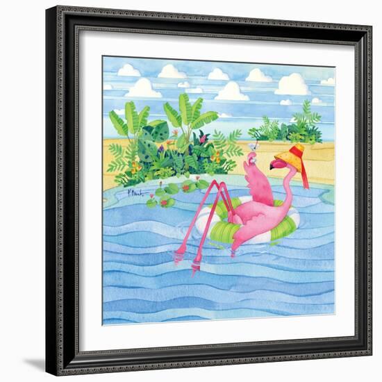 Martini Float Flamingo-Paul Brent-Framed Art Print