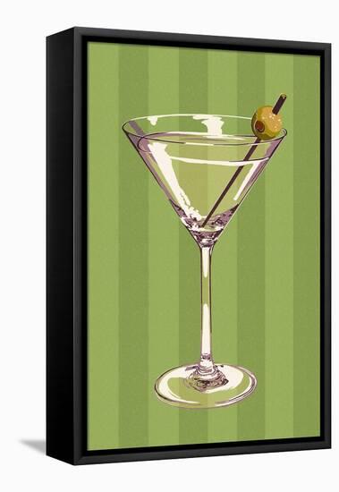 Martini Glass-Lantern Press-Framed Stretched Canvas