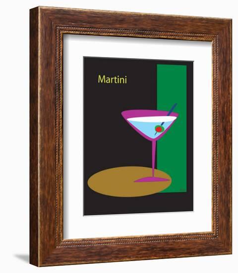 Martini in Black-ATOM-Framed Giclee Print