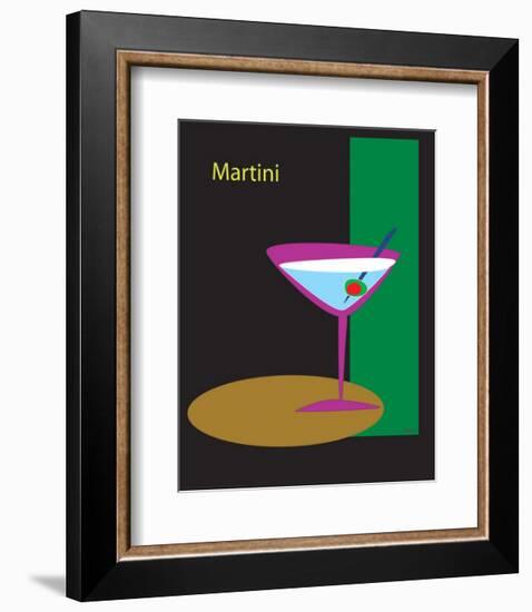 Martini in Black-ATOM-Framed Giclee Print