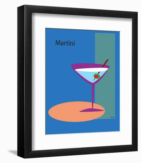 Martini in Blue-ATOM-Framed Giclee Print