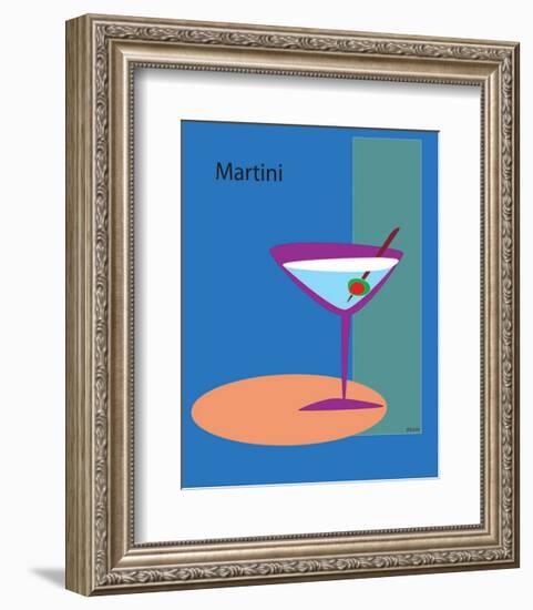 Martini in Blue-ATOM-Framed Giclee Print