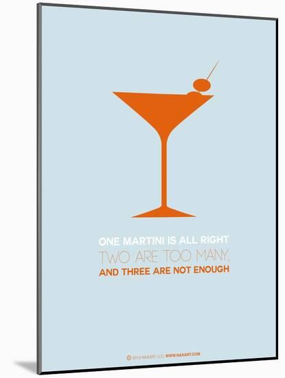 Martini Poster Orange-NaxArt-Mounted Art Print