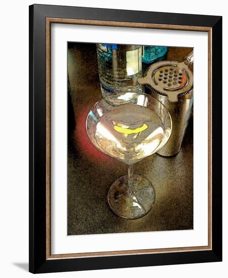 Martini with Lemon Peel-Steve Ash-Framed Giclee Print