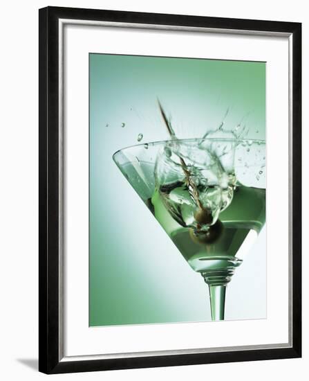 Martini with Olive Splash-Steve Lupton-Framed Photographic Print