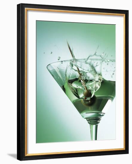 Martini with Olive Splash-Steve Lupton-Framed Photographic Print