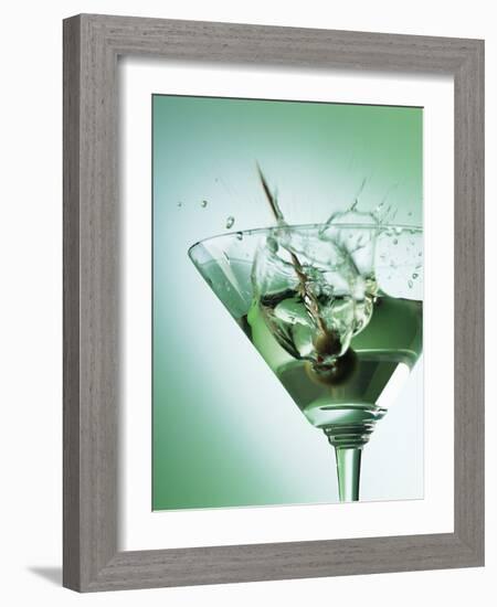 Martini with Olive Splash-Steve Lupton-Framed Photographic Print