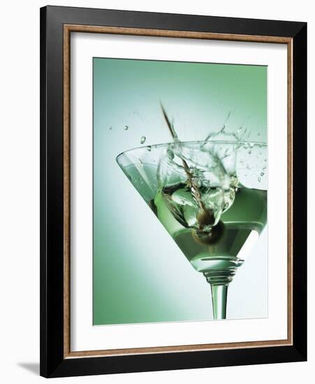 Martini with Olive Splash-Steve Lupton-Framed Photographic Print