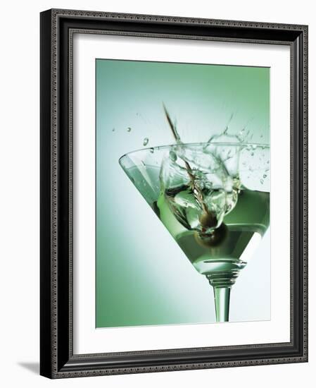 Martini with Olive Splash-Steve Lupton-Framed Photographic Print