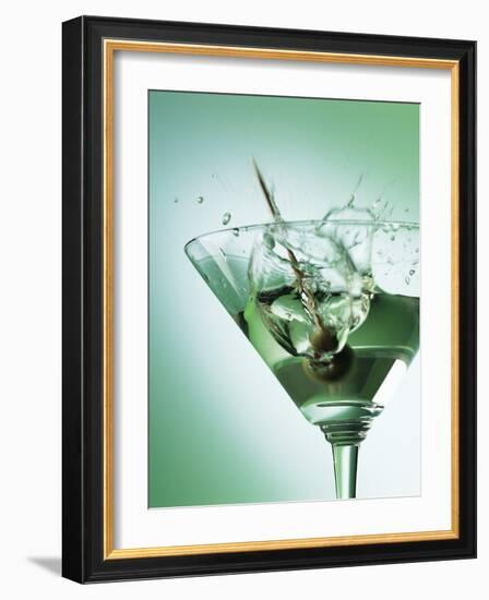 Martini with Olive Splash-Steve Lupton-Framed Photographic Print