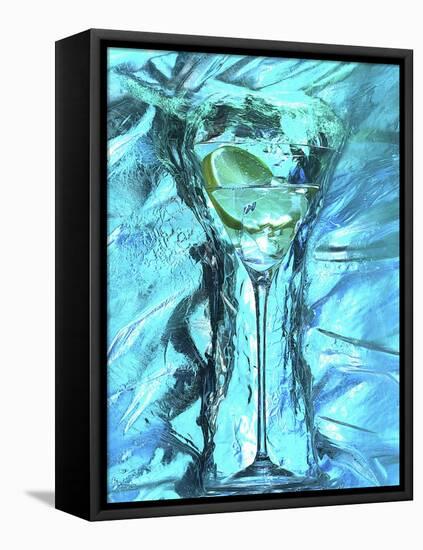 Martini with Slice of Lemon, Surrounded by Ice-Michael Meisen-Framed Premier Image Canvas