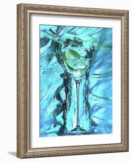 Martini with Slice of Lemon, Surrounded by Ice-Michael Meisen-Framed Photographic Print