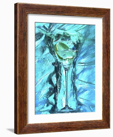 Martini with Slice of Lemon, Surrounded by Ice-Michael Meisen-Framed Photographic Print