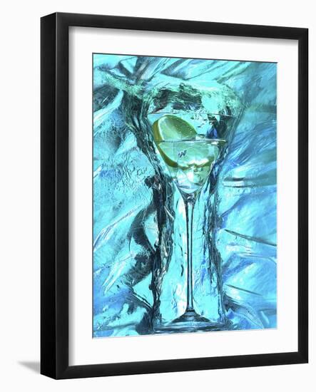 Martini with Slice of Lemon, Surrounded by Ice-Michael Meisen-Framed Photographic Print