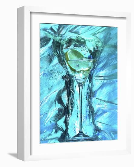 Martini with Slice of Lemon, Surrounded by Ice-Michael Meisen-Framed Photographic Print