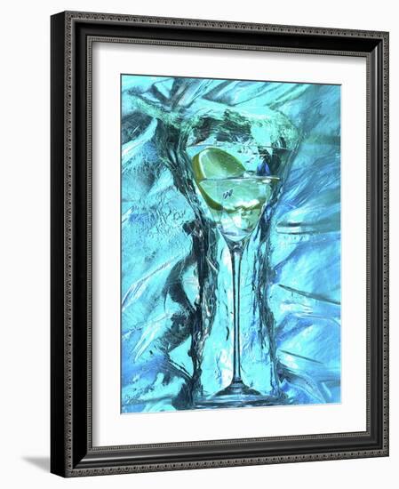 Martini with Slice of Lemon, Surrounded by Ice-Michael Meisen-Framed Photographic Print