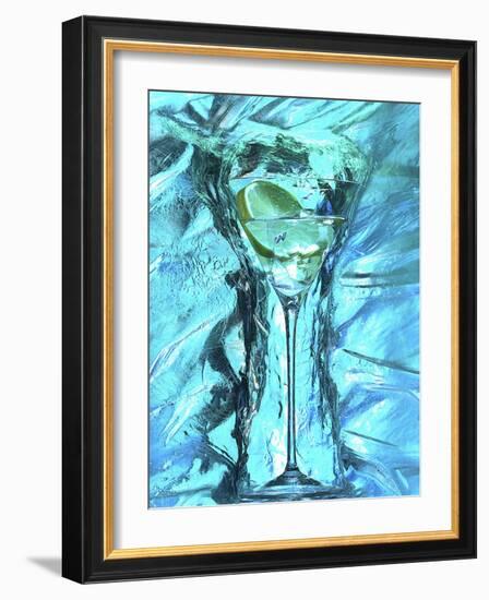 Martini with Slice of Lemon, Surrounded by Ice-Michael Meisen-Framed Photographic Print