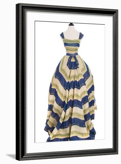 Martinique', a Striped Organza Ball Gown, Christian Dior, 1948-49-null-Framed Photographic Print