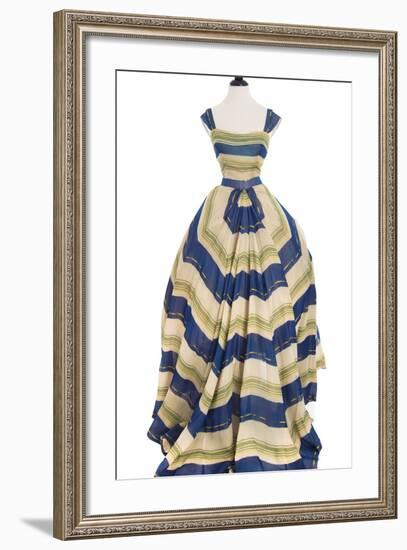 Martinique', a Striped Organza Ball Gown, Christian Dior, 1948-49-null-Framed Photographic Print