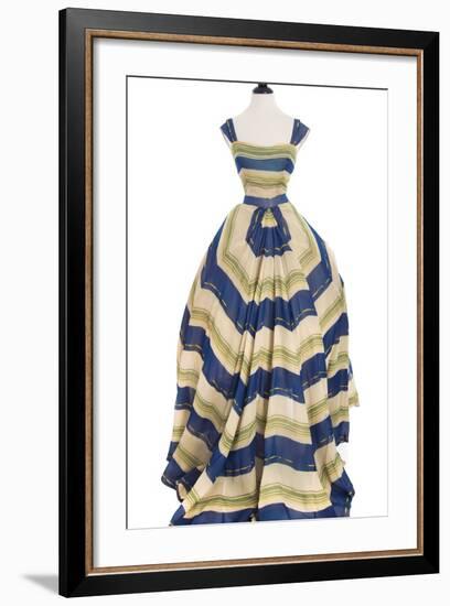 Martinique', a Striped Organza Ball Gown, Christian Dior, 1948-49-null-Framed Photographic Print