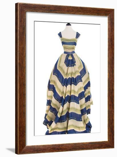 Martinique', a Striped Organza Ball Gown, Christian Dior, 1948-49-null-Framed Photographic Print