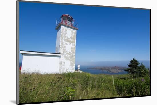 Martins, New Brunswick, White Old Traditional Historic Lighthouse Ion Water with Fields on Cliff-Bill Bachmann-Mounted Photographic Print