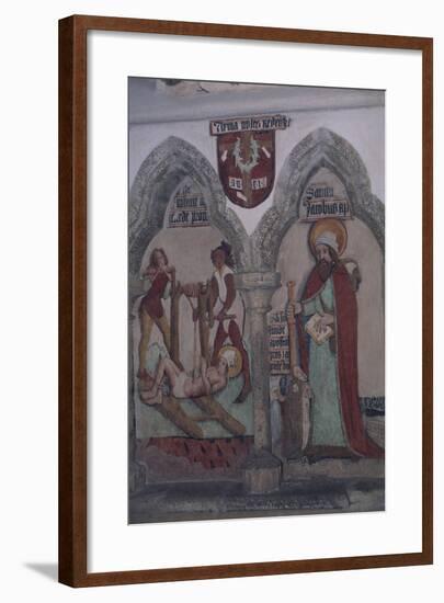 Martyrdom of Erasmus, 1473 from St Wenceslas Chapel, Castle Zvikov, Bohemia, Czech Republic-null-Framed Giclee Print