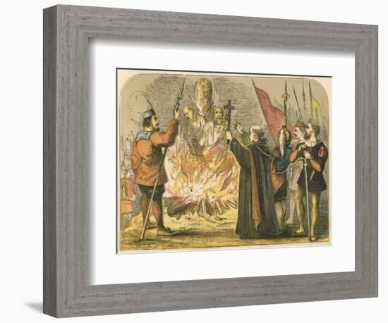 Martyrdom of Ridley and Latimer-English School-Framed Giclee Print