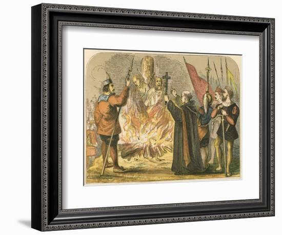 Martyrdom of Ridley and Latimer-English School-Framed Giclee Print