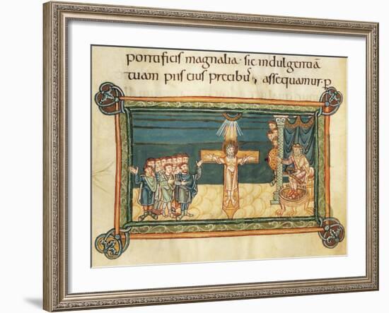 Martyrdom of Saint Andrew, Miniature from Liber Sacramentorum-null-Framed Giclee Print