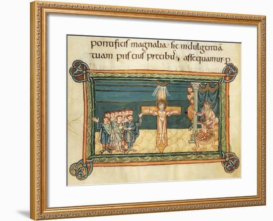 Martyrdom of Saint Andrew, Miniature from Liber Sacramentorum-null-Framed Giclee Print