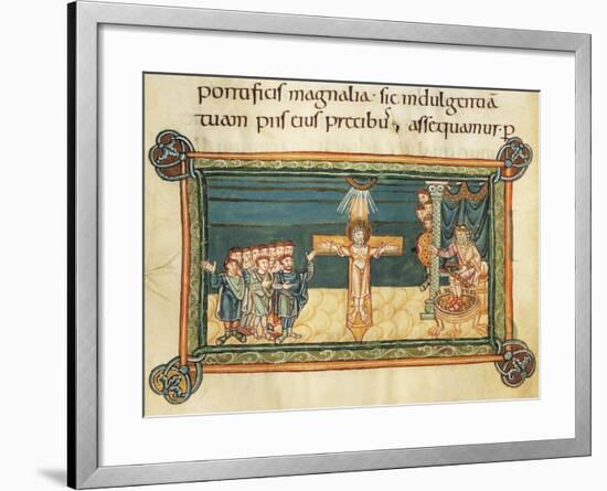 Martyrdom of Saint Andrew, Miniature from Liber Sacramentorum-null-Framed Giclee Print