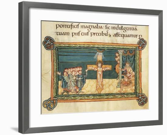 Martyrdom of Saint Andrew, Miniature from Liber Sacramentorum-null-Framed Giclee Print