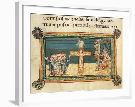 Martyrdom of Saint Andrew, Miniature from Liber Sacramentorum-null-Framed Giclee Print