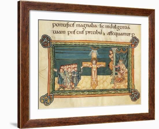 Martyrdom of Saint Andrew, Miniature from Liber Sacramentorum-null-Framed Giclee Print