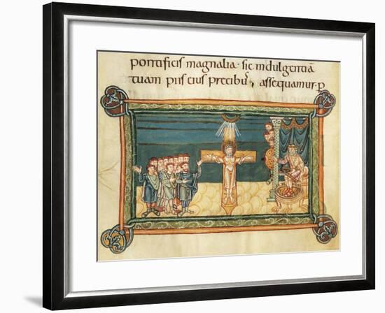 Martyrdom of Saint Andrew, Miniature from Liber Sacramentorum-null-Framed Giclee Print