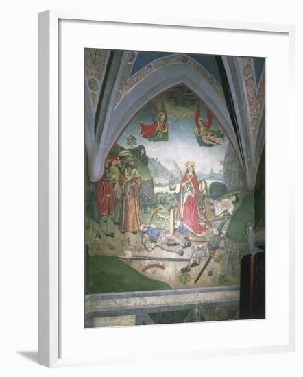 Martyrdom of Saint Catherine, Issogne Castle Oratory, Italy-null-Framed Giclee Print