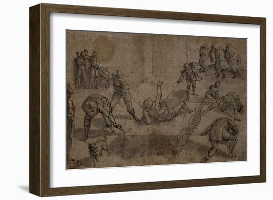 Martyrdom of Saint Lawrence-Luca Cambiasi-Framed Art Print