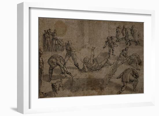 Martyrdom of Saint Lawrence-Luca Cambiasi-Framed Art Print