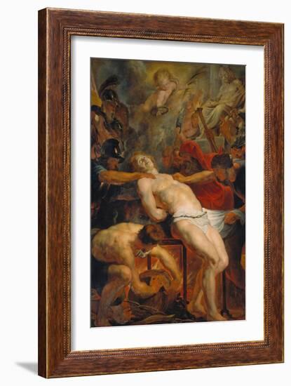 Martyrdom of St. Laurence, about 1615-Peter Paul Rubens-Framed Giclee Print