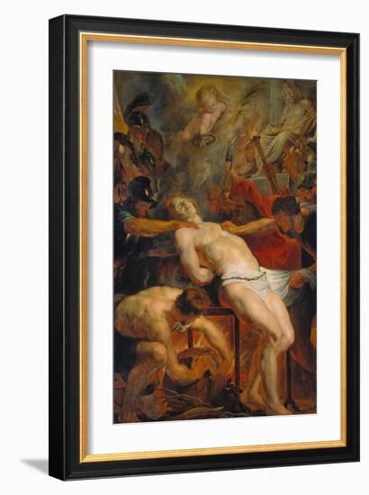 Martyrdom of St. Laurence, about 1615-Peter Paul Rubens-Framed Giclee Print