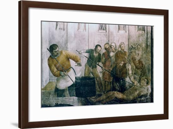 Martyrdom of St Laurence, Mid 15th Century-Fra Angelico-Framed Giclee Print