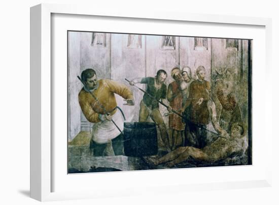 Martyrdom of St Laurence, Mid 15th Century-Fra Angelico-Framed Giclee Print