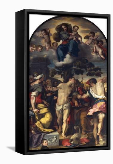 Martyrdom of St Sebastian, 1558, Altarpiece-Federico Barocci-Framed Premier Image Canvas