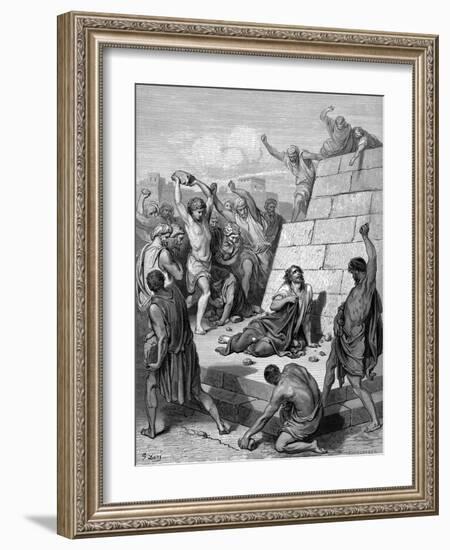 Martyrdom of St Stephen, C36-Gustave Doré-Framed Giclee Print