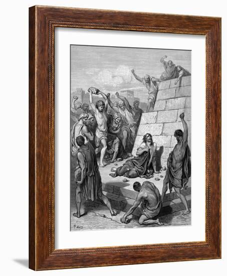Martyrdom of St Stephen, C36-Gustave Doré-Framed Giclee Print