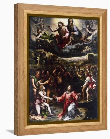 Martyrdom of St Stephen, Ca 1521-Giulio Romano-Framed Premier Image Canvas