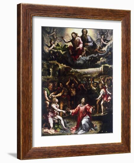 Martyrdom of St Stephen, Ca 1521-Giulio Romano-Framed Giclee Print